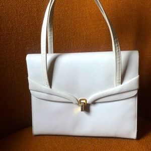 VTG 50s KORET mini handbag structure leather beige